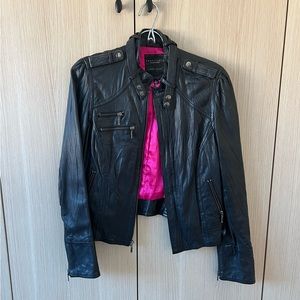 Women’s black leather jacket